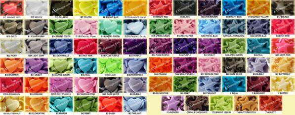 Heart & Star KAM Snaps - New Colors