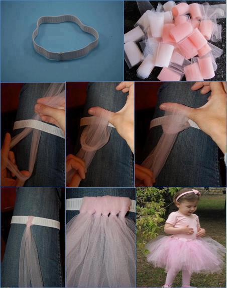 How to Make a Tutu with an Elastic Band and Rolls of Tulle